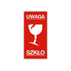 Etykiety 100x50mm Uwaga Szkło 1000szt