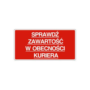 Etykiety 100x50mm Sprawdź Zawartość 500szt