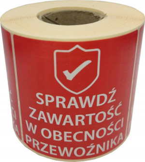 Etykiety 74x74mm Sprawdź Zawartość 500szt