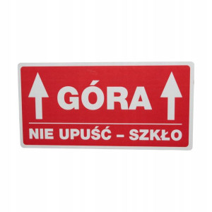 Etykieta 100x50mm Góra Nie Upuść Szkło 25szt