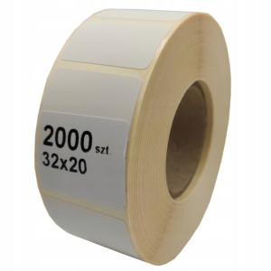 ETYKIETY TERMICZNE NA ROLI 32x20mm 2000et x 6szt
