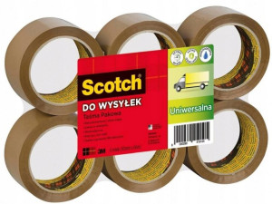 Taśma Pakowa 3m Scotch 371 Brazowa 50mm X 66m X6