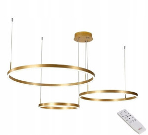 Lampa Led Ring Złota Lampa Wisząca 80/60/40cm