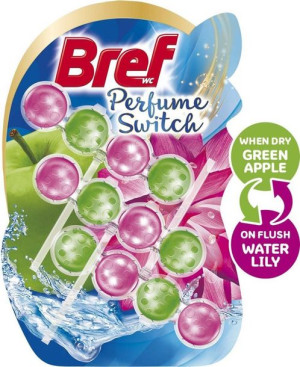 Bref PERFUME SWITCH Zawieszka WC GREEN APPLE&WATER LILY 3x50g