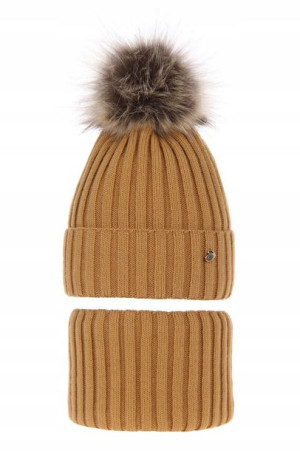 Czapka Komin Komplet Zestaw na zimę Wilma 52-54 cm