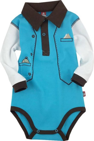 Eleganckie Body z krawatem z kamizelką bawełna 80