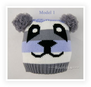 Okazja Czapka Buźka Panda na jesień 48-50 cm