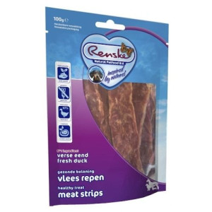 Renske healthy meat strips Duck - suszone płaty mięsa kaczki 100g