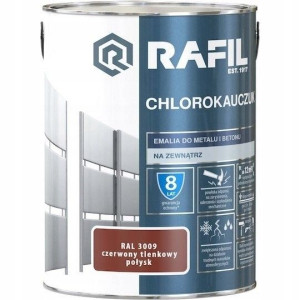 Rafil Chlorokauczuk 0,9L Czerwony RAL3009 Emalia