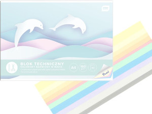INTERDRUK Blok Techniczny A4 KOLOROWY Pastelowy