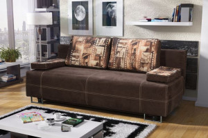 ELIZA kanapa sofa sprężyna bonell funkcja spania pojemnik na pościel wzory