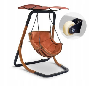Fotel Wiszący ALPHA Terracotta + Daszek i Kółka
