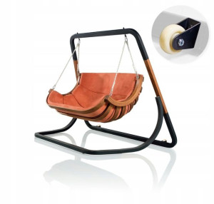 Fotel Wiszący Dwuosobowy ALPHA Terracotta + Kółka