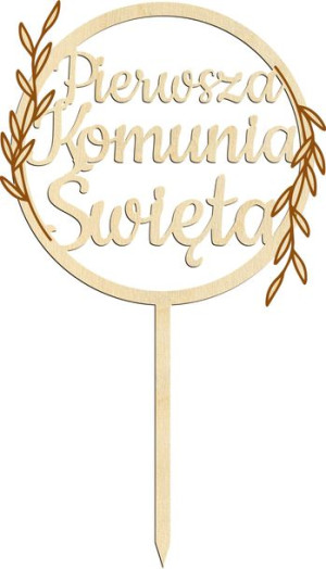 Topper dekoracja na tort chrzest komunia personalizowany eco