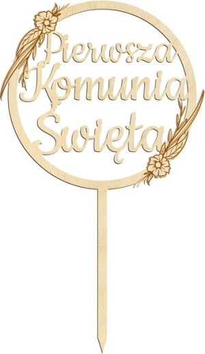 Topper dekoracja na tort chrzest komunia personalizowany eco