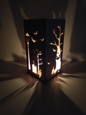 Duży lampion na halloween - wzór Drzewa/Latarnia