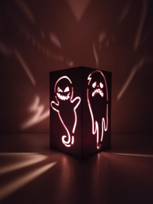 Średni lampion na halloween - wzór Duchy