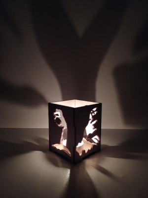 Mały lampion na halloween - wzór Zombie/Ręce