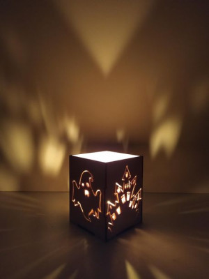 Mały lampion na halloween - wzór Duch/Zamek