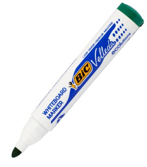 MARKER SUCHOŚCIERALNY DO TABLIC VELLEDA BIC - Okrągła; Zielony