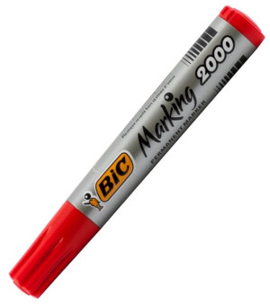 MARKER PERMANENTNY BIC 2000 2300 - Okrągła; Czerwony