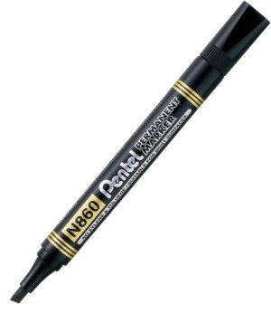 Marker Permanentny Pentel N860 Ścięta Końcówka - Czarny