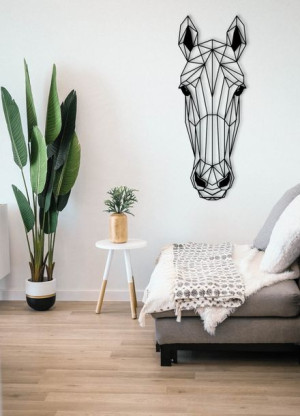 Obraz na ścianę 3d geometryczny koń 30x60 cm ażur