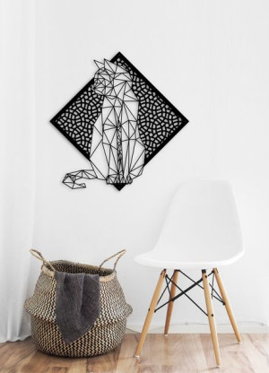Obraz na ścianę zwierzęta geometryczne kotek 30 cm