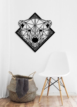 Obraz na ścianę zwierzęta geometryczne niedźwiedź 30 cm