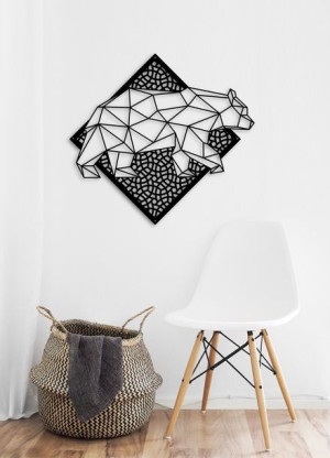 Obraz na ścianę zwierzęta geometryczne niedźwiedź 30 cm