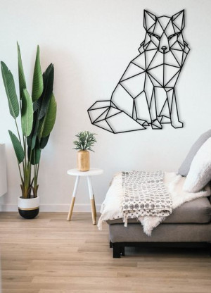 Obraz na ścianę 3d geometryczny lis 59x71 cm ażur