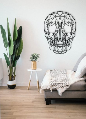 Obraz na ścianę 3d geometryczna czaszka meksykańska 59x57 cm