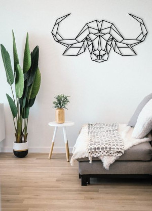 Obraz na ścianę 3d geometryczny bawół 89x45 cm ażur