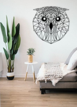Obraz na ścianę 3d geometryczny sowa 59x60 cm ażur