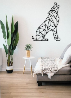 Obraz na ścianę 3d geometryczny wilk 59x81 cm ażur