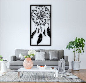 Obraz do sypialni na ścianę łapacz snów 3d 45x88cm pióra
