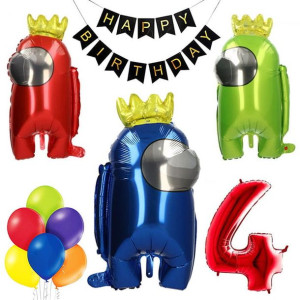 Zestaw Balonów Balony Na 4 Urodziny Among Us