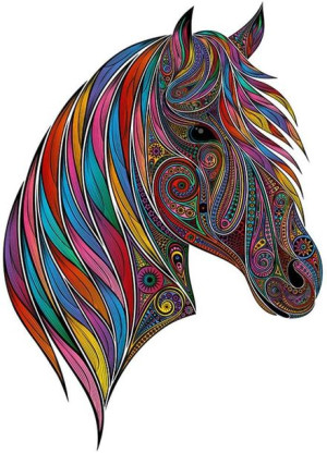 PUZZLE DREWNIANE Dla Dorosłych KLOCKI KOŃ SKRZYNKA