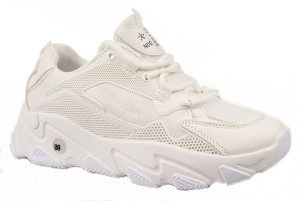 Sportowe Sneakersy Na Grubej Podeszwie Białe 36