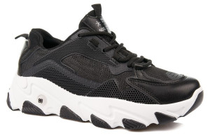 Sportowe Sneakersy Na Grubej Podeszwie Czarne 39