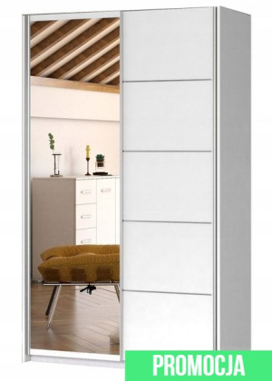 BIAŁA - Szafa z lustrem 120 cm