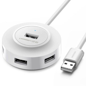 Hub Ugreen Cr106, Adapter 4w1, 4xusb, 1m (biały)
