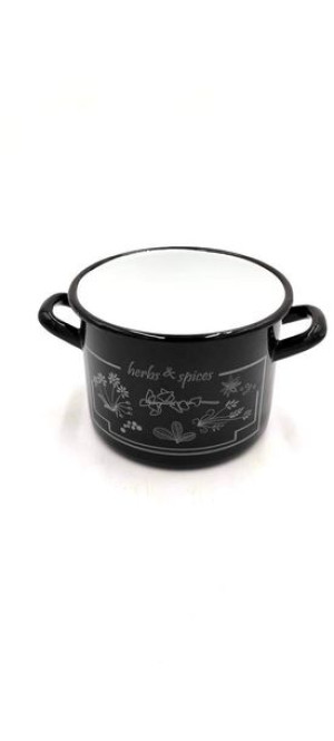 Garnek Emal.wysoki Herbs 18cm/3,4l 22913 Czarny