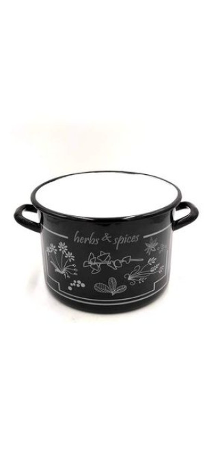 Garnek Emal.wysoki Herbs 22cm/6l 22917 Czarny