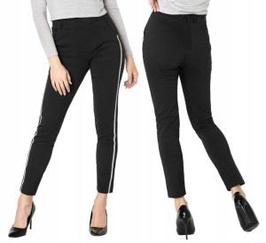 Spodnie Legginsy Damskie z Lampasami 46647 r XL