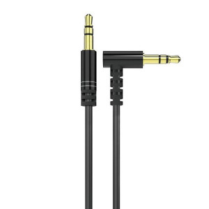 Dudao Kątowy Kabel Przewód Aux Mini Jack 3.5mm 1m Czarny (l11 Black)