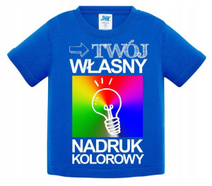 KOSZULKA Z WŁASNYM NADRUKIEM niemowlęca NIEBIESKA
