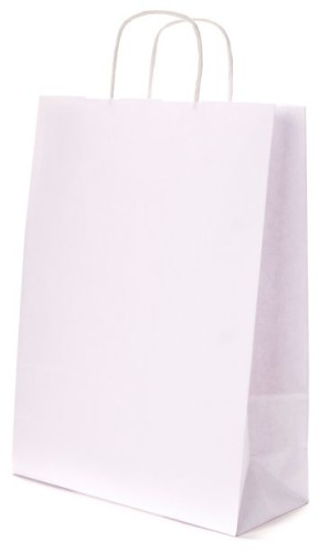 Torby Papierowe 240x100x320 mm białe Torba papierowa eko biała 125 sztuk