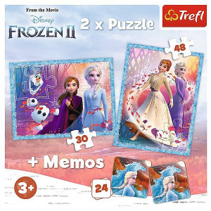 Trefl - Puzzle 2w1 + Memos - Tajemnicza Krain - Frozen 2 - 90814