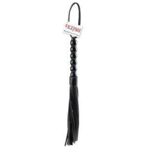 BEADED CAT-O-NINE TAILS Pejcz z drewnianą rączką